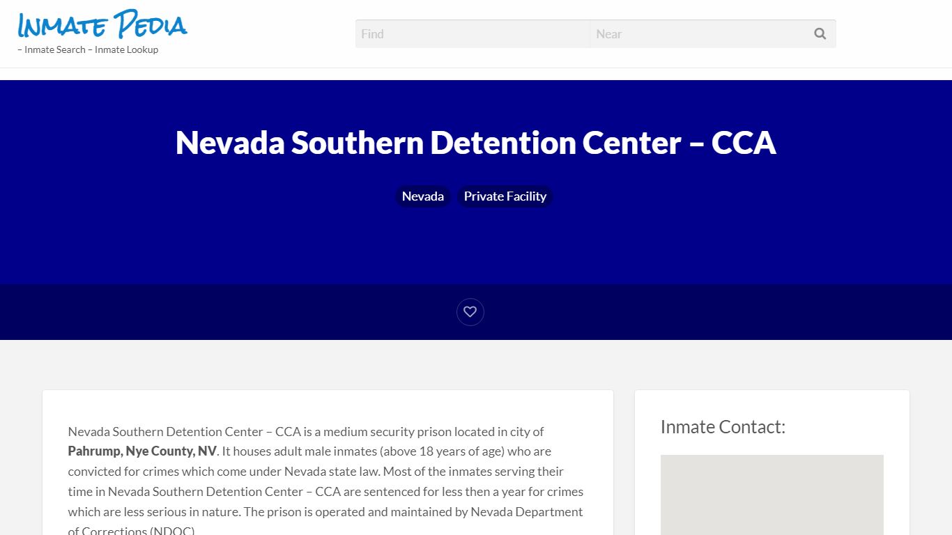 CCA - Inmate Pedia – Inmate Search – Inmate Lookup